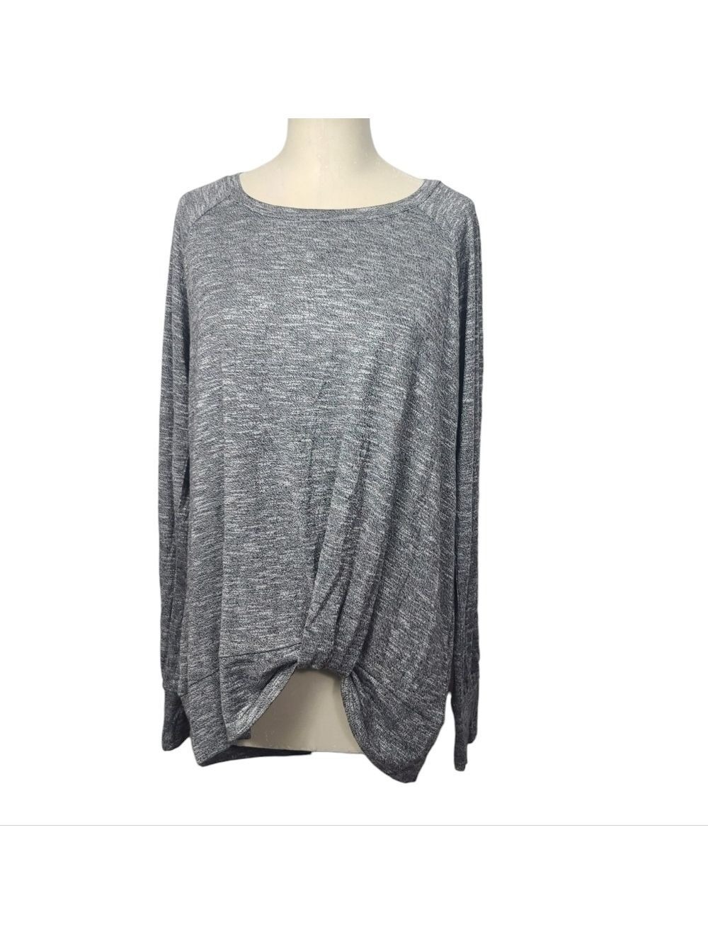 Juicy Couture Gray Heathered Twist Hem Long Sleeve Top XL
